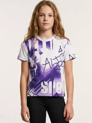 Funktionaler t -Shirt -Prämie von Kindern ALTISPORT VOJ/ALK076TR01 VIOLETT/WEIß