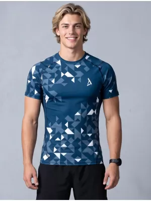 Funktionelle Kompression von Männern t -Shirt Premium ALTISPORT VOJ/ALM108TR04 MARINE-WEIß