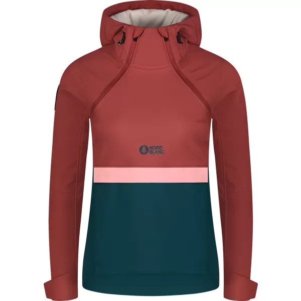  Frauen Softshell Anorac NORDBLANC NBWSL8275 ROT/GRÜN 