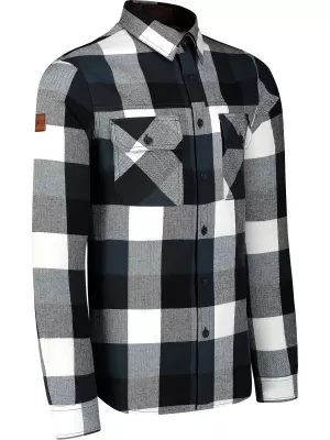 Flanellhemd NORDBLANC QUANTUM NBSSM8243 GRAU/GRÜN