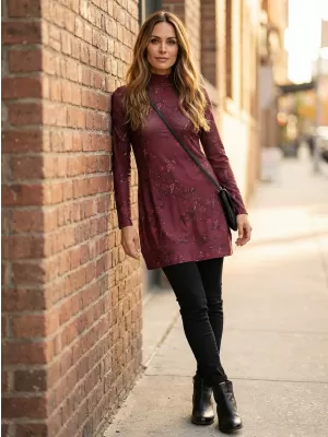 Rollkragenpullover für Damen ALTISPORT GWENITH BURGUND