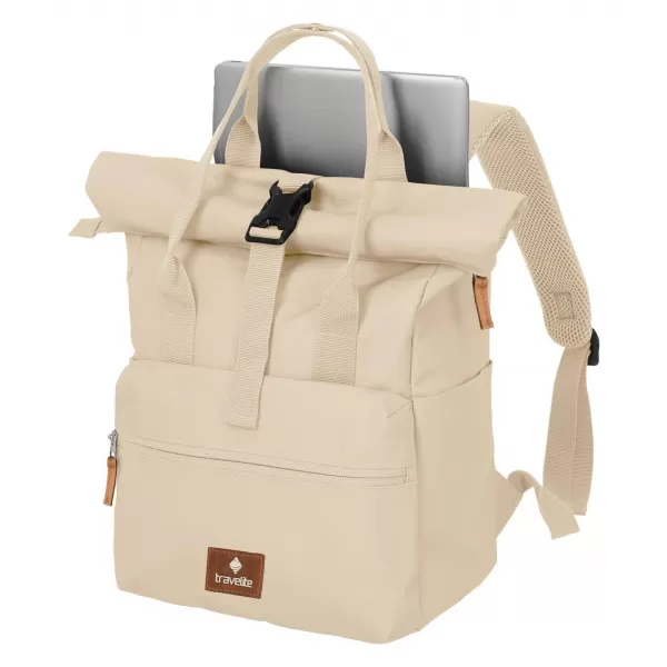 Rucksack TRAVELITE BASICS SHORT HANDLE ROLL-UP CREMEFARBEN 