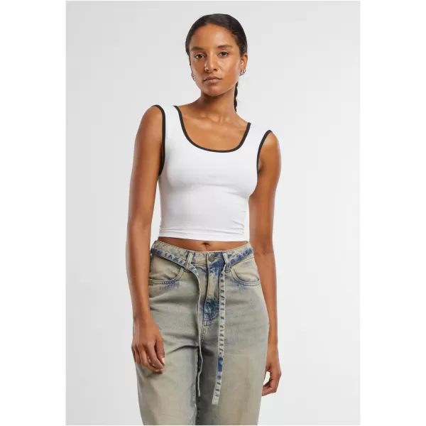  Damen-Tanktop URBAN CLASSICS TB7486A ERRÖTETES ROSA/WEIß/WEIß/SCHWARZ 