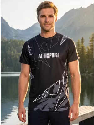Herren Freizeithemd Premium ALTISPORT VOJ/ALM123TR06 SCHWARZ UND WEIß
