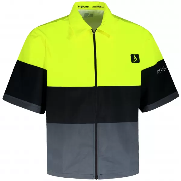  Premium-Herrenhemd ALTISPORT VOJ/ALM051KOS01 NEONGELB/GRAU 