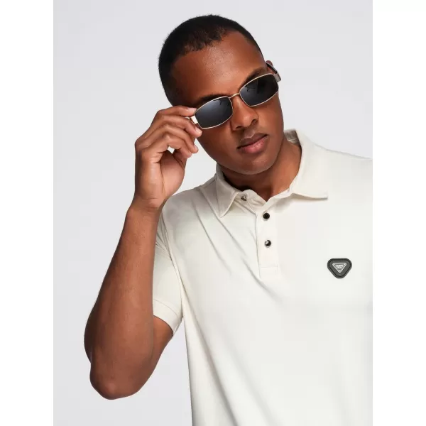  Herren t -Shirt mit einem Kragen OMBRE OM-POSS-0150 CREME 