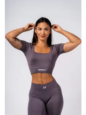 Formendes nahtloses Crop-Top FLOW SEAMLESS 499 DARK GREY Nebbia