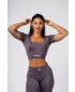 Formendes nahtloses Crop-Top FLOW SEAMLESS 499 DARK GREY Nebbia
