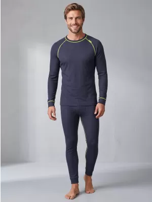 Herren-Thermoset ALTISPORT GAIN DUNKELGRAU/LIMONE