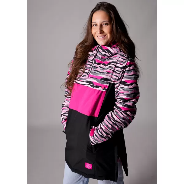  Winterjacke für Damen ALTISPORT GANICE SCHWARZ/ROSA 