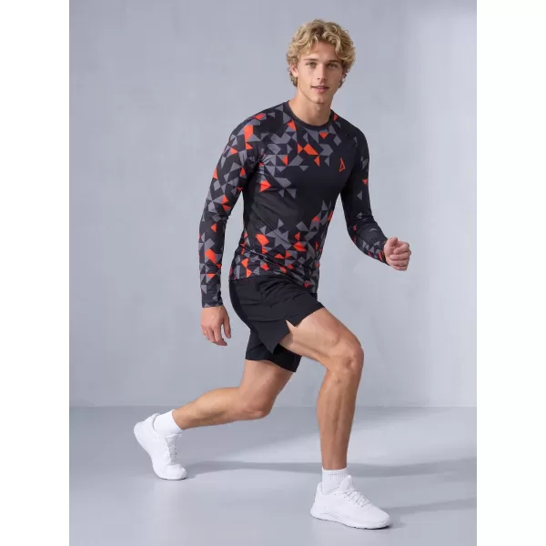  Hochwertiges funktionelles Kompressionsshirt für Herren ALTISPORT VOJ/ALM108TR03 SCHWARZ-ORANGE 