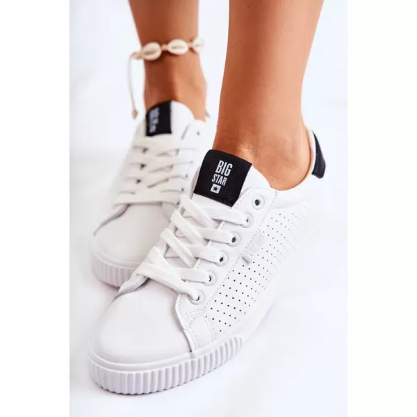  BIG STAR Damen Sneakers HH274071 WEISS/SCHWARZ Big Star Schuhe 