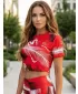 Premium-Crop-Top für Damen ALTISPORT VOJ/ALW001TR07 ROT