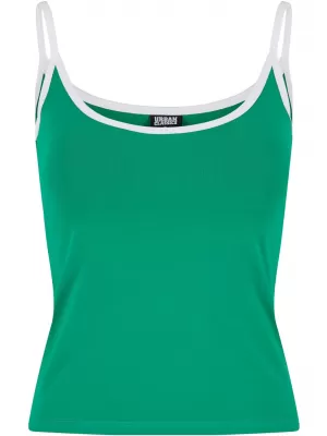 Damen-Tanktop URBAN CLASSICS TB7485A FROSCH GRÜN/WEIß/WEIß/SCHWARZ
