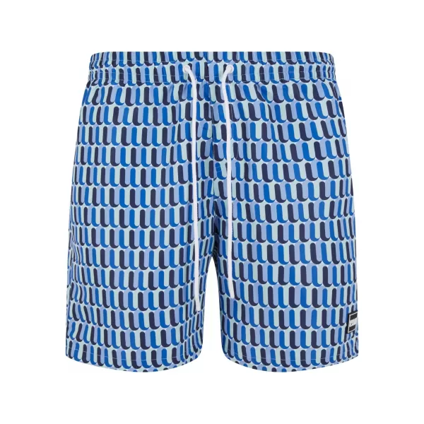  Badeshorts URBAN CLASSICS TB2679 BLAUES RETRO -MUSTER 