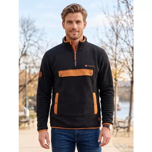  Fleece-Sweatshirt für Herren ALTISPORT GARM SCHWARZ/BRAUN 