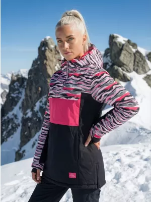 Winterjacke für Damen ALTISPORT GANICE SCHWARZ/ROSA