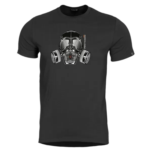  T-Shirt PENTAGON AGERON GAS MASK K09012 SCHWARZ 