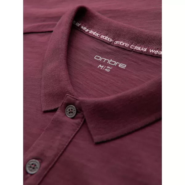  Herren t -Shirt mit einem Kragen OMBRE OM-POWS-0142 KASTANIENBRAUN 