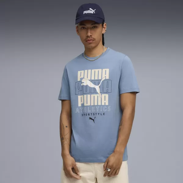  Hemd PUMA GRAPHIC STACKED GRAPHIC TEE 68803834 COOL BLAU 