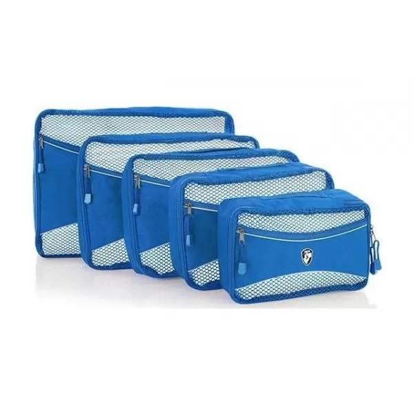  Satz von Organisatoren HEYS ECO PACKING CUBE 5PC SET II BLAU 