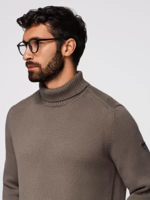 Herrenpullover OMBRE OM-SWTN-0163 GRAUBRAUN