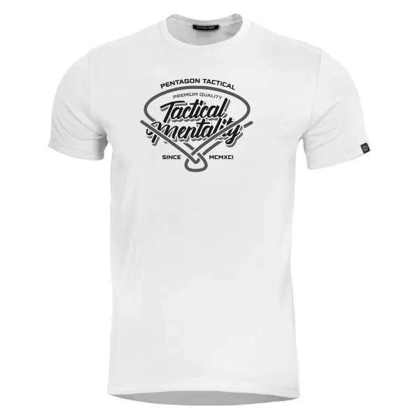  T-Shirt PENTAGON AGERON TACTICAL MENTALITY K09012 WEIß 