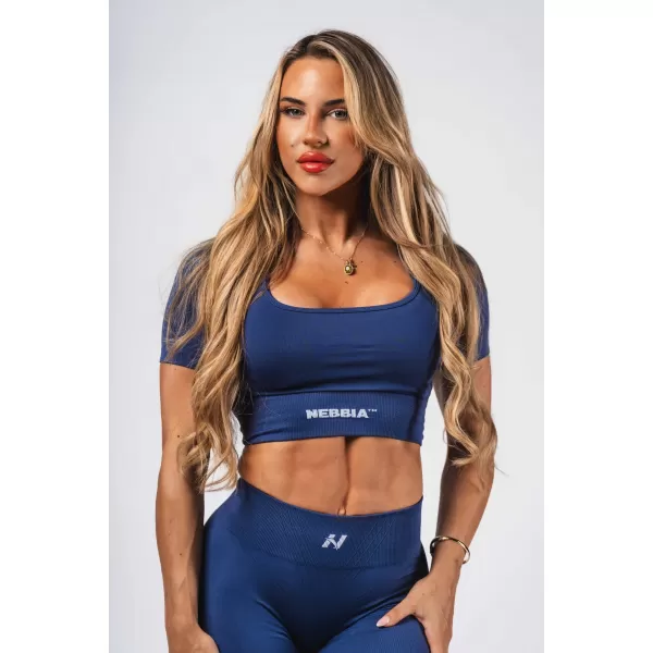  Formendes, nahtloses Crop-Top FLOW SEAMLESS 499 BLUE Nebbia 