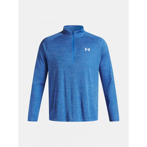  Herren-T-Shirt UNDER ARMOUR UA TECH TEXTURED 1/2 ZIP 1382797-402 BLAU 