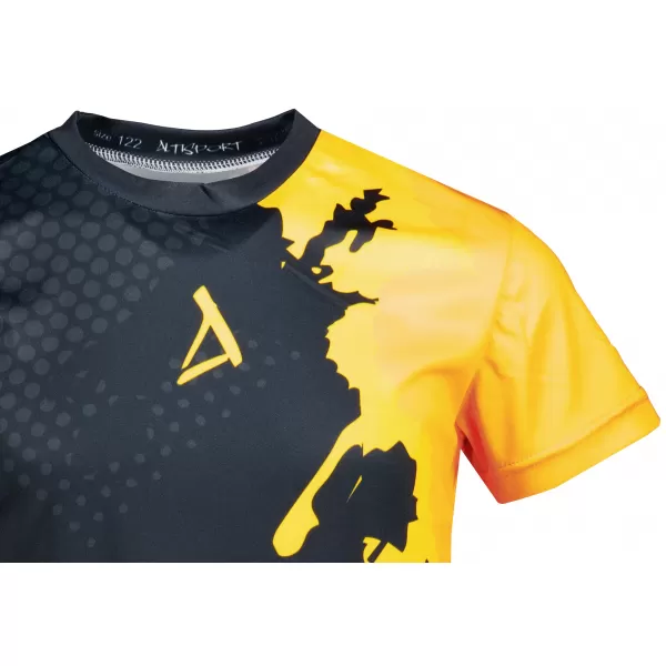  Funktionaler t -Shirt -Prämie von Kindern ALTISPORT VOJ/ALM112TR01 SCHWARZFLUO ORANGE 