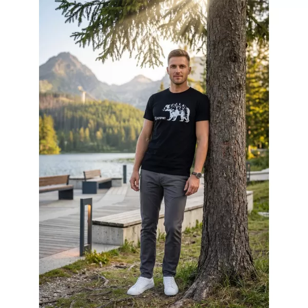  Herren t -Shirt mit kurzen Ärmeln ALTISPORT ALM193129 SCHWARZ 