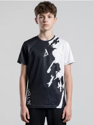 Funktionaler t -Shirt -Prämie von Kindern ALTISPORT VOJ/ALM112TR01 SCHWARZ-WEIß