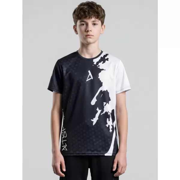  Funktionaler t -Shirt -Prämie von Kindern ALTISPORT VOJ/ALM112TR01 SCHWARZ-WEIß 