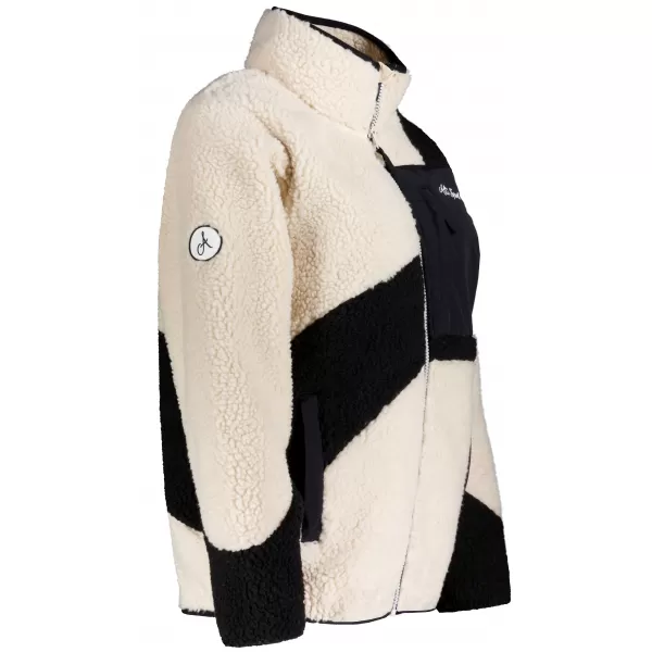  Fleece-Sweatshirt für Damen ALTISPORT GERI SCHWARZ/BEIGE 