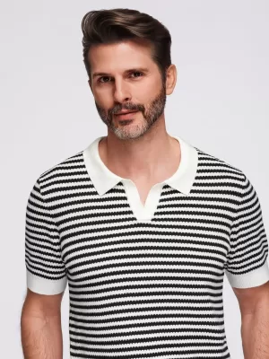 Herren t -Shirt OMBRE OM-POSS-0161 SCHWARZ UND WEIß