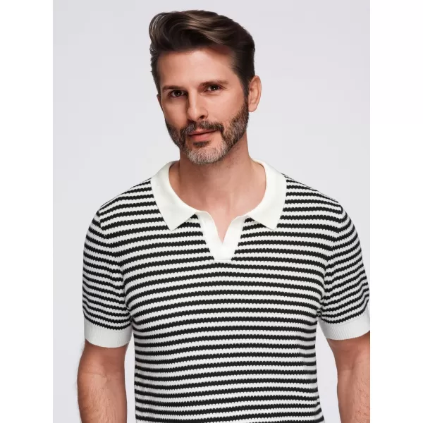  Herren t -Shirt OMBRE OM-POSS-0161 SCHWARZ UND WEIß 