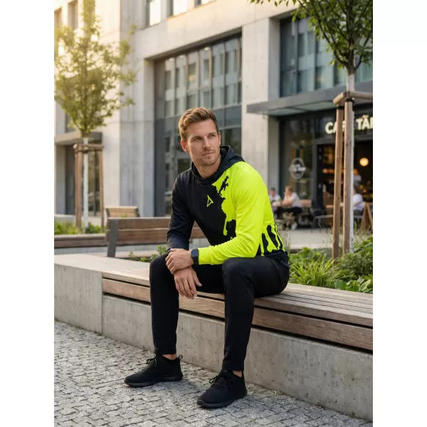  Funktionaler Sweatshirt -Premium von Männern ALTISPORT VOJ/ALM112MI01 SCHWARZFLUO GELB 