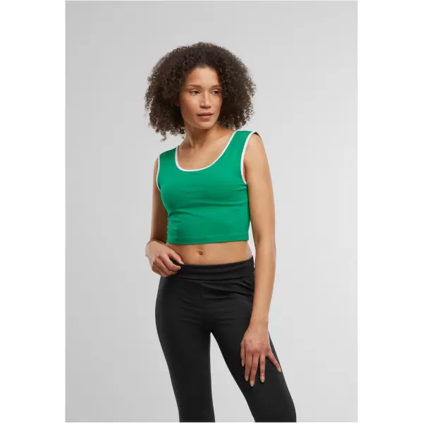  Damen-Tanktop URBAN CLASSICS TB7486A FROSCH GRÜN/WEIß/WEIß/SCHWARZ 