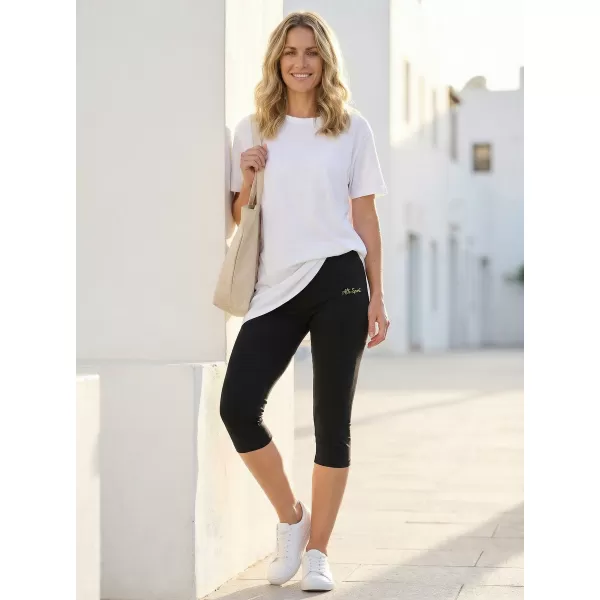  3/4-Leggings für Damen ALTISPORT DAYIA SCHWARZ 