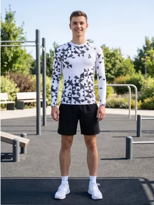Hochwertiges funktionelles Kompressionsshirt für Herren ALTISPORT VOJ/ALM108TR03 WEIß