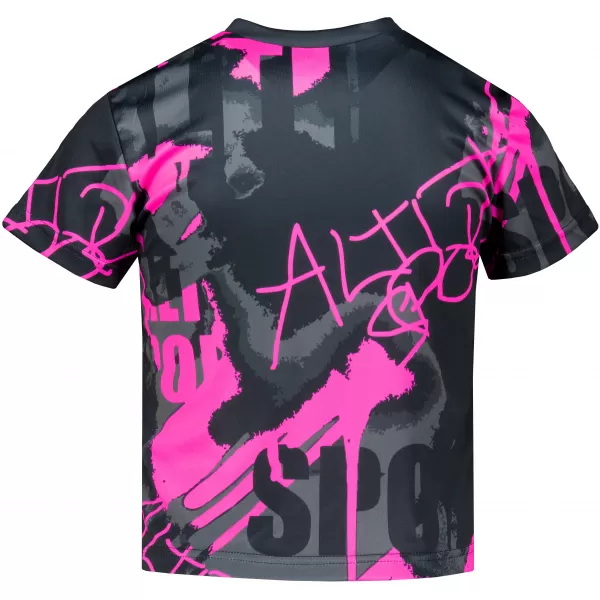  Funktionaler t -Shirt -Prämie von Kindern ALTISPORT VOJ/ALK076TR01 SCHWARZ/FLUO PINK 