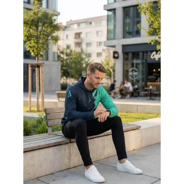  Funktionaler Sweatshirt -Premium von Männern ALTISPORT VOJ/ALM112MI01 SCHWARZ-TYRKYS 
