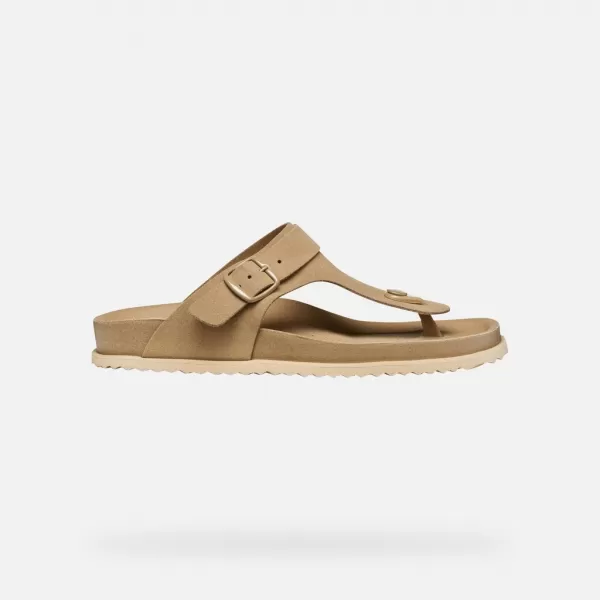  Damen-Flip-Flops GEOX SANDYBETT BEIGE 
