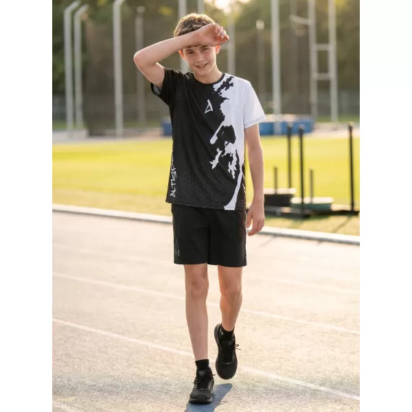  Funktionaler t -Shirt -Prämie von Kindern ALTISPORT VOJ/ALM112TR01 SCHWARZ-WEIß 