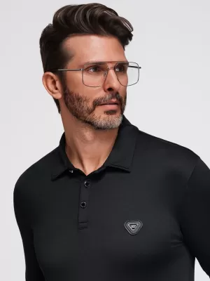 Hemd OMBRE OM-POLS-0139 SCHWARZ