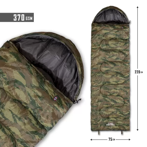  Schlafsack PENTAGON MAJOR SLEEPING BAG 370GR/M² CAMO D19002 GRAUES TARNMUSTER 