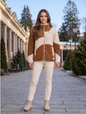 Fleece-Sweatshirt für Damen ALTISPORT GERI BEIGE/BRAUN