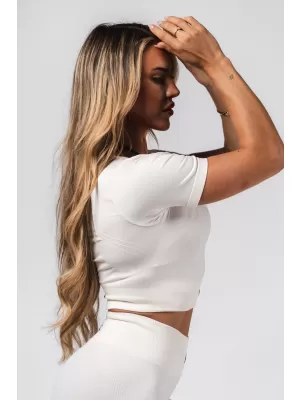 Formendes nahtloses Crop-Top FLOW SEAMLESS 499 CREAM Nebbia
