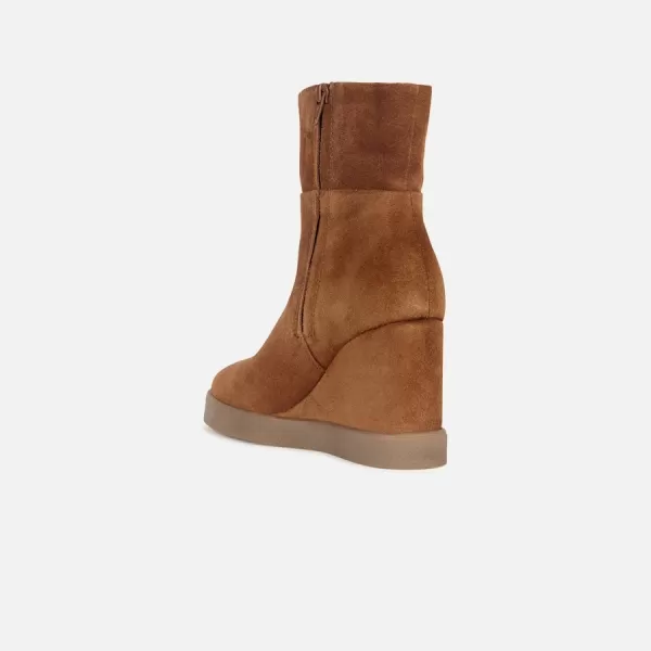  Damen-Stiefeletten GEOX ELIDEA WEDGE BRAUN 