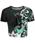 Funktionelles Premium-Crop-Top für Damen ALTISPORT VOJ/ALW022TR07 ČERNÁ/TYRKYSOVÁ SCHWARZ/TÜRKIS